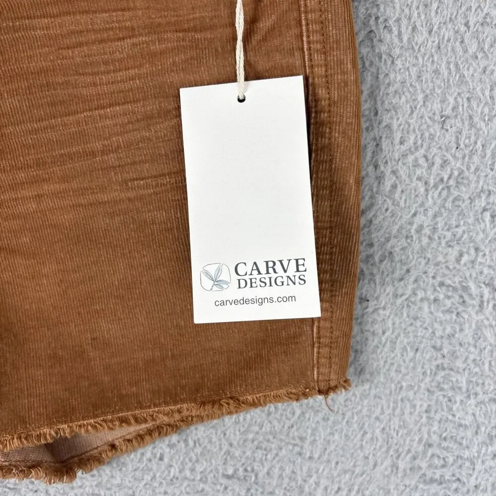 NWT Carve Designs Corduroy Oahu 6” Shorts Saddle Size 02 - Picture 3 of 11